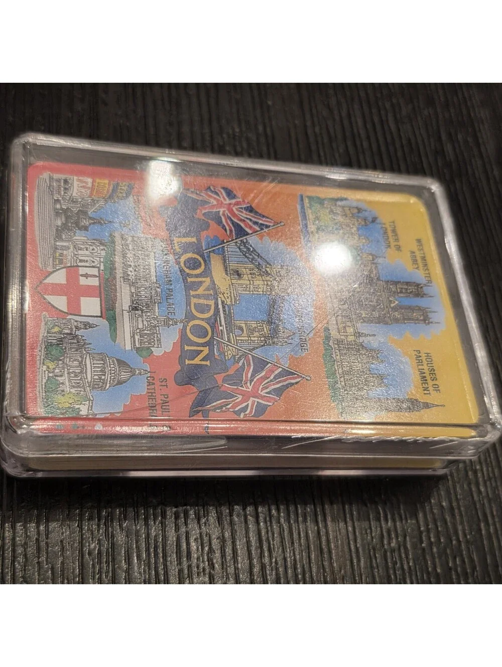 London Souvenir Playing Cards Complete Deck With Jokers Plastic Case England EUC